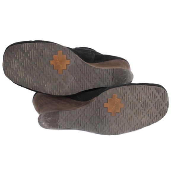 SAM EDELMAN Black ‘Alabama’ Suede Studded Knee High Moccasin Wedge Boots Size 8 - Picture 5 of 8